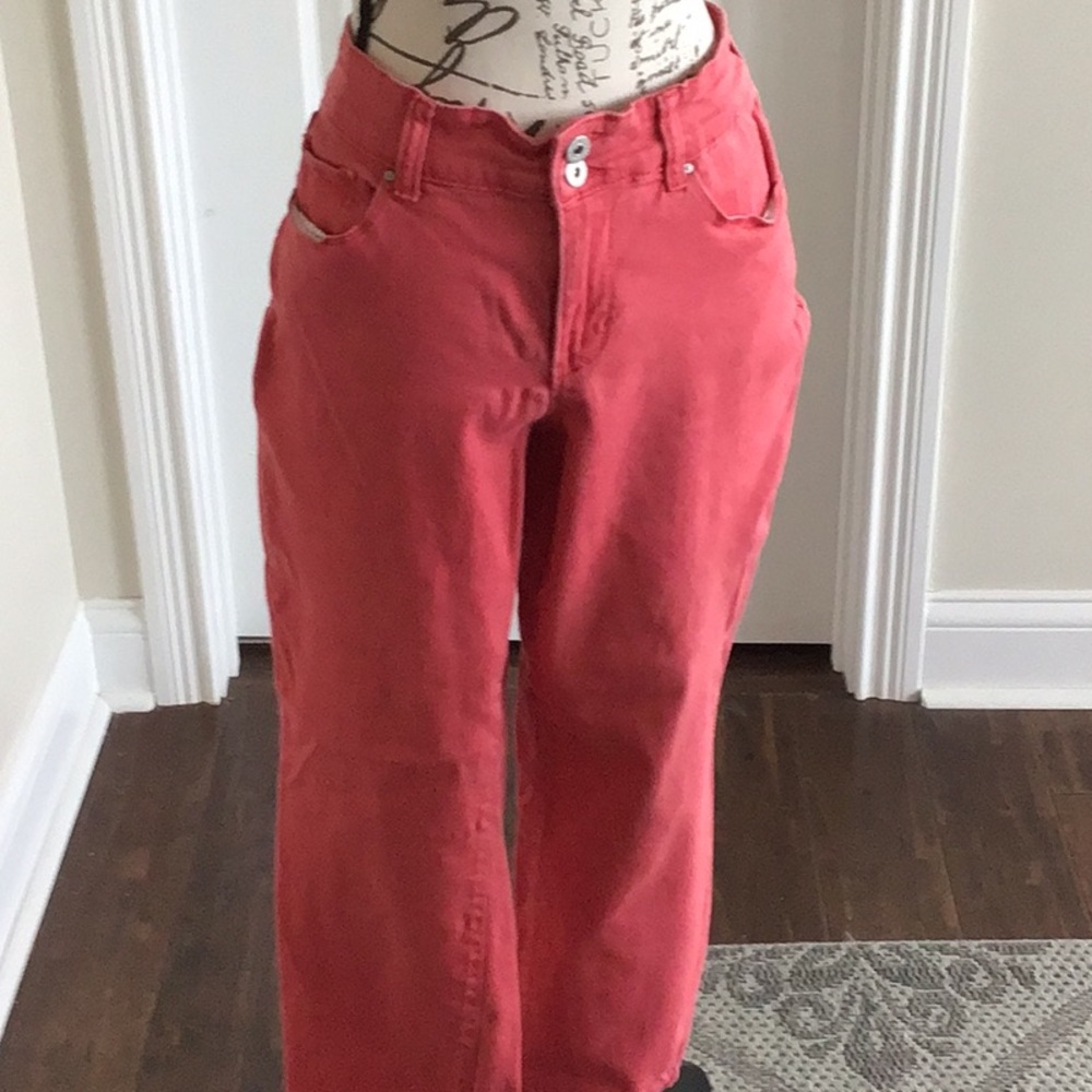 Style & Co. Women's Capri stretch denim Jeans - Coral Sz 8